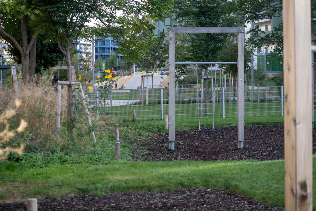 Swing set in the park